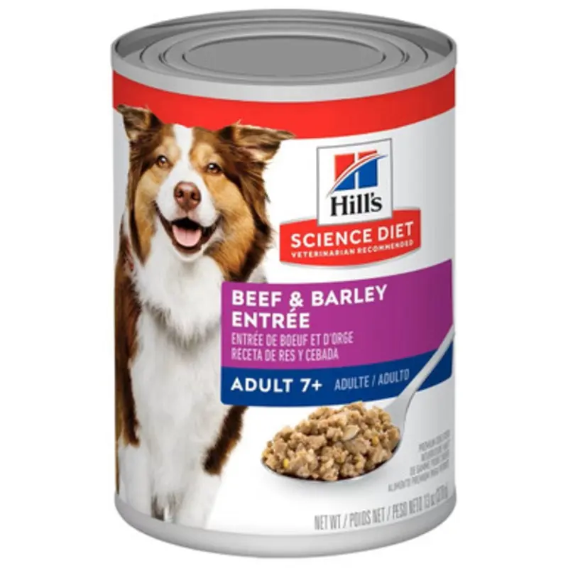 Hill's Science Diet Beef & Barley Entre Adult 7+ Premium Canned Dog Food 13 oz