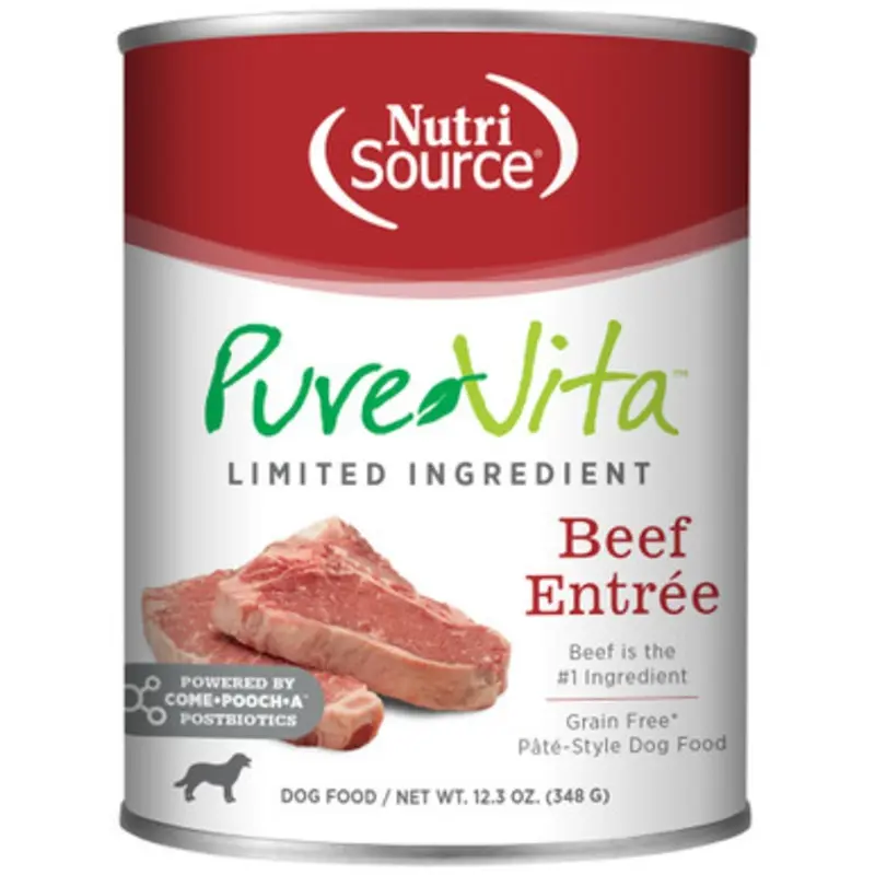 Purevita Limited Ingredient Beef Entre Pate Canned Dog Food 12.3 oz