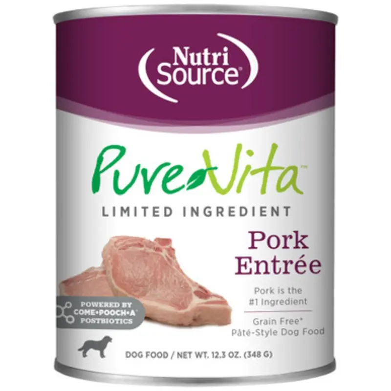 Purevita Limited Ingredient Pork Entre Pate Canned Dog Food 12.3 oz