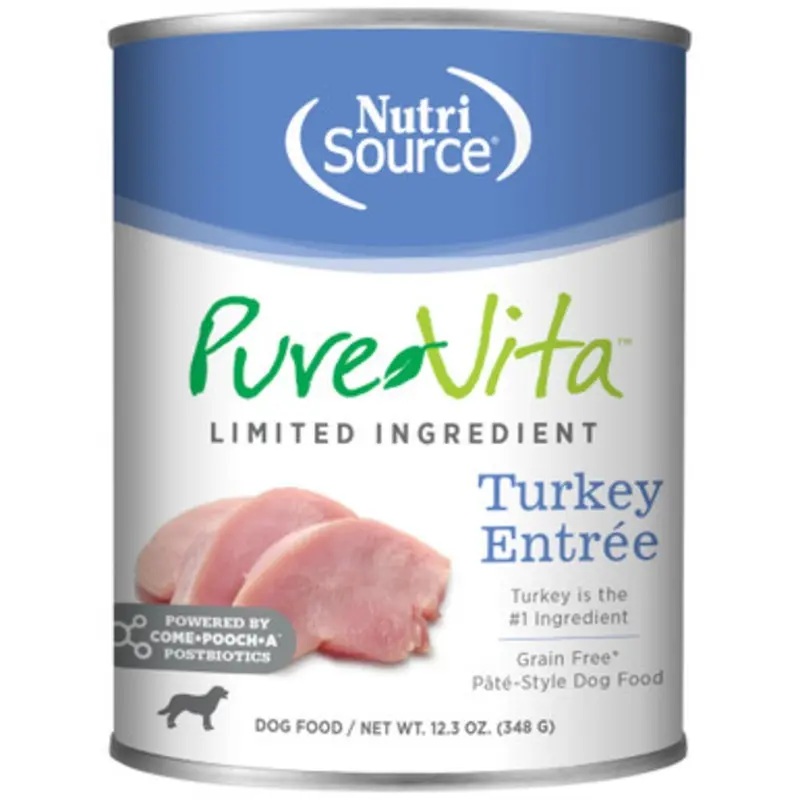 Purevita Limited Ingredient Turkey Entre Pate Canned Dog Food 12.3 oz
