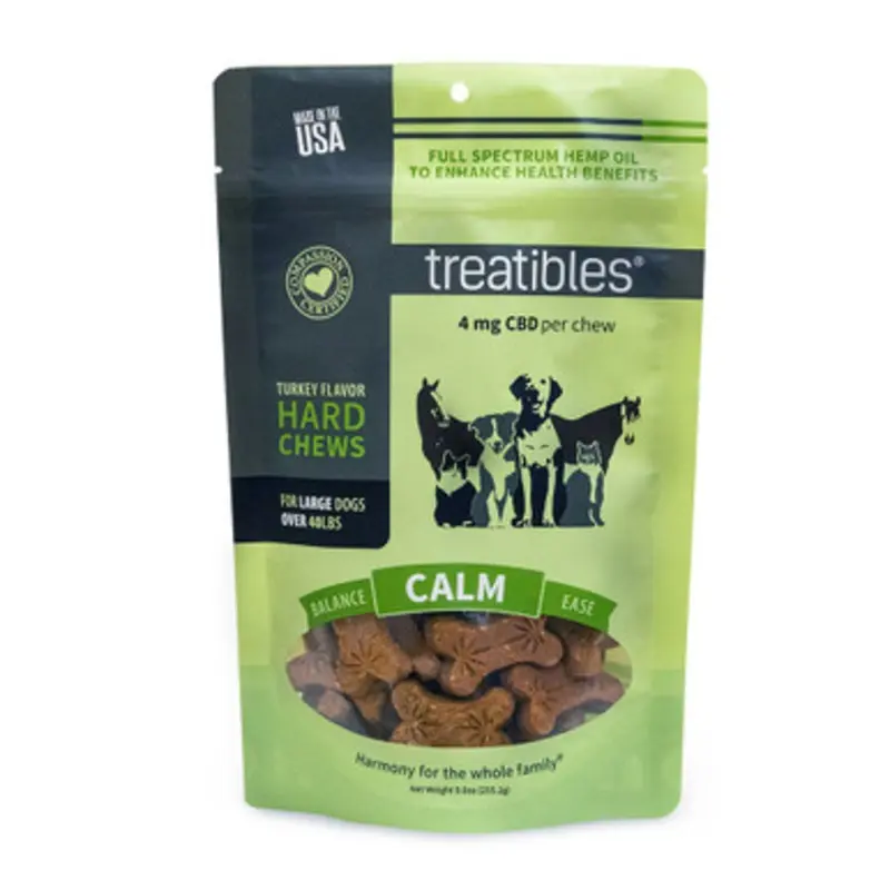 Treatibles Calm Full Spectrum Hemp Oil Hard Chews for Large Dogs 8.5 oz