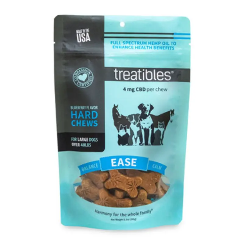Treatibles Ease Full Spectrum Hemp Oil Hard Chews for Large Dogs 8.5 oz