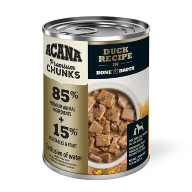 Acana Premium Chucks Duck Recipe in Bone Broth Canned Dog Food 12.8 oz