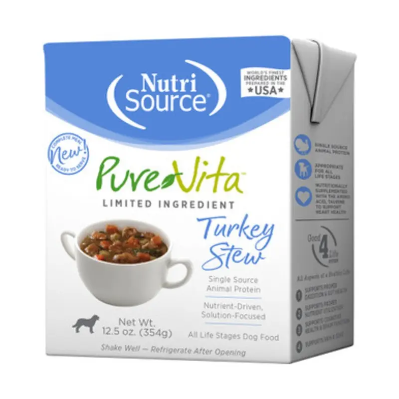 PureVita Grain Inclusive Turkey Stew Wet Dog Food 12.5 oz