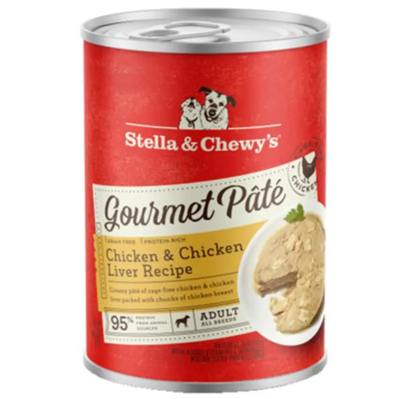Stella & Chewy's Gourmet Pt Chicken & Chicken Liver Recipe Adult Canned Dog Food 12.5 oz