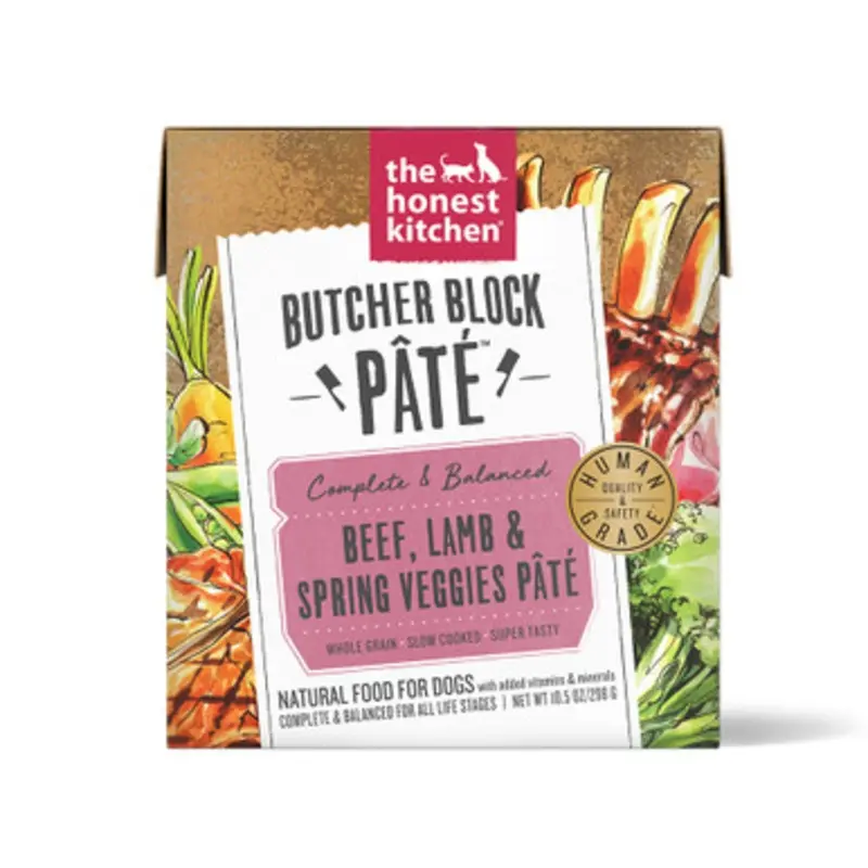The Honest Kitchen Butcher Block Pate Beef, Lamb & Spring Veggies Wet Dog Food 10.5 oz