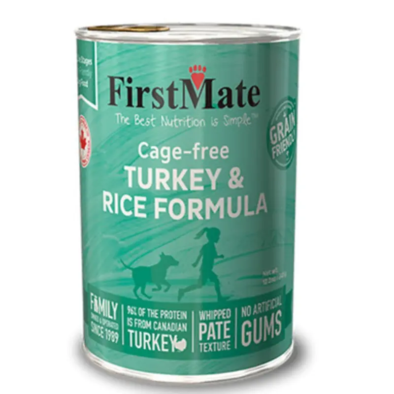 FirstMate Limited Ingredient Cage-Free Turkey & Rice Formula Canned Dog Food 12.2 oz