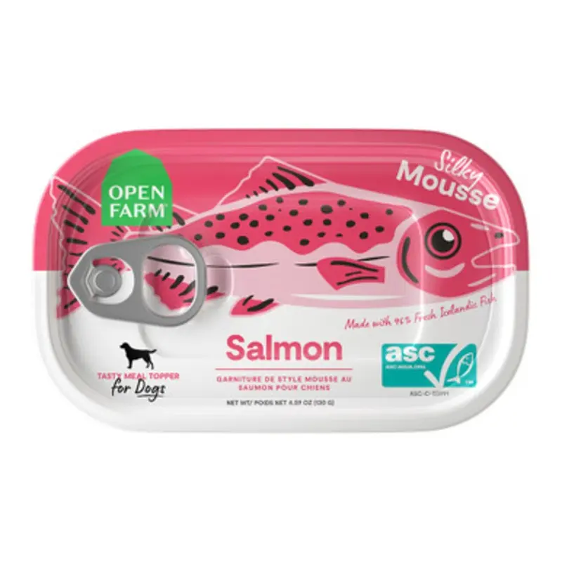 Open Farm Salmon Silky Mousse Canned Dog Food Topper 4.59 oz