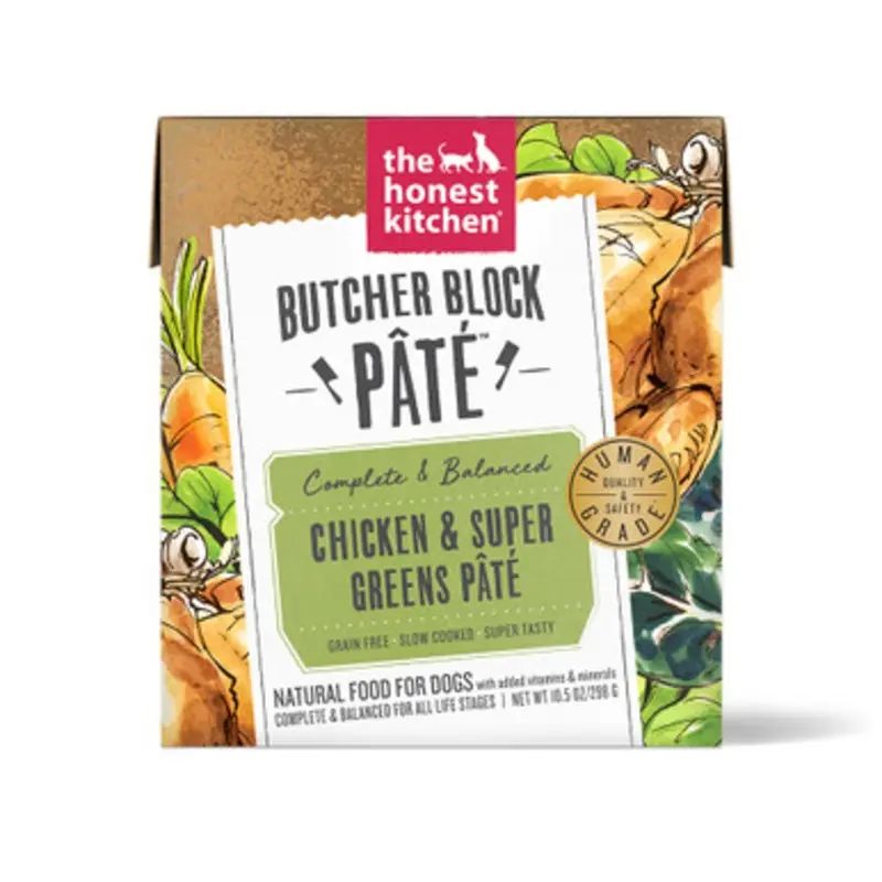 The Honest Kitchen Butcher Block Pate Chicken & Super Greens Wet Dog Food 10.5 oz