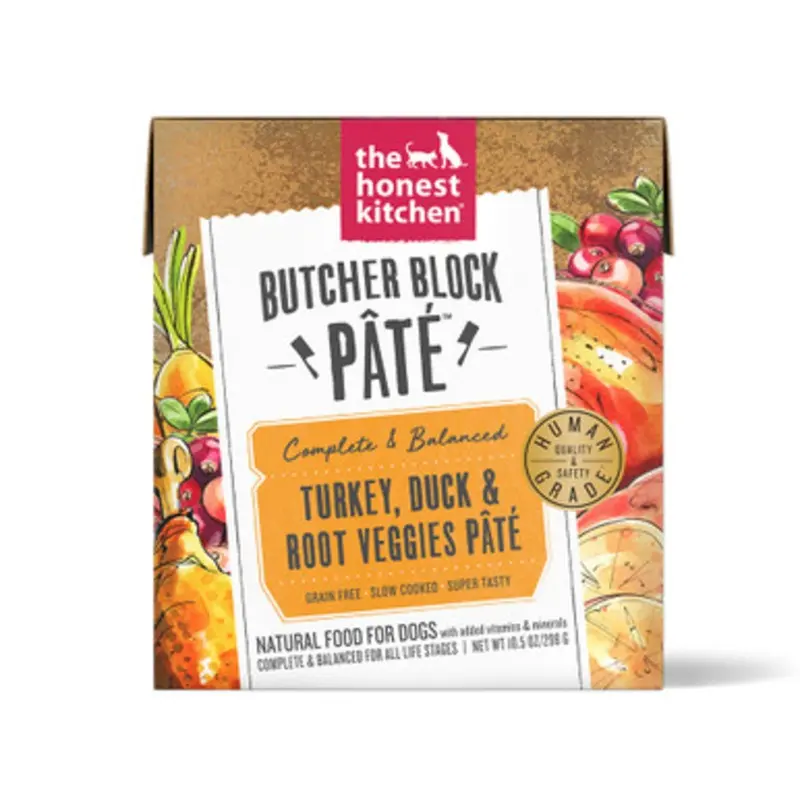 The Honest Kitchen Butcher Block Pate Turkey, Duck & Root Veggies Wet Dog Food 10.5 oz