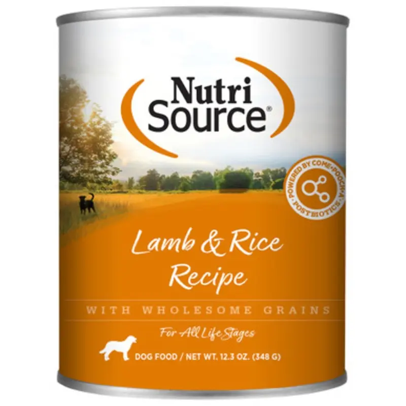 NutriSource Lamb & Rice Recipe w/ Wholesome Grains Canned Dog Food 12.3 oz