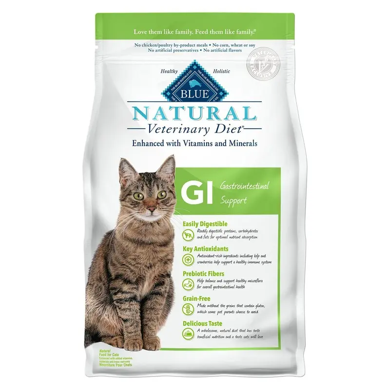 BLUE Natural Veterinary Diet GI Gastrointestinal Support for Cats - Dry