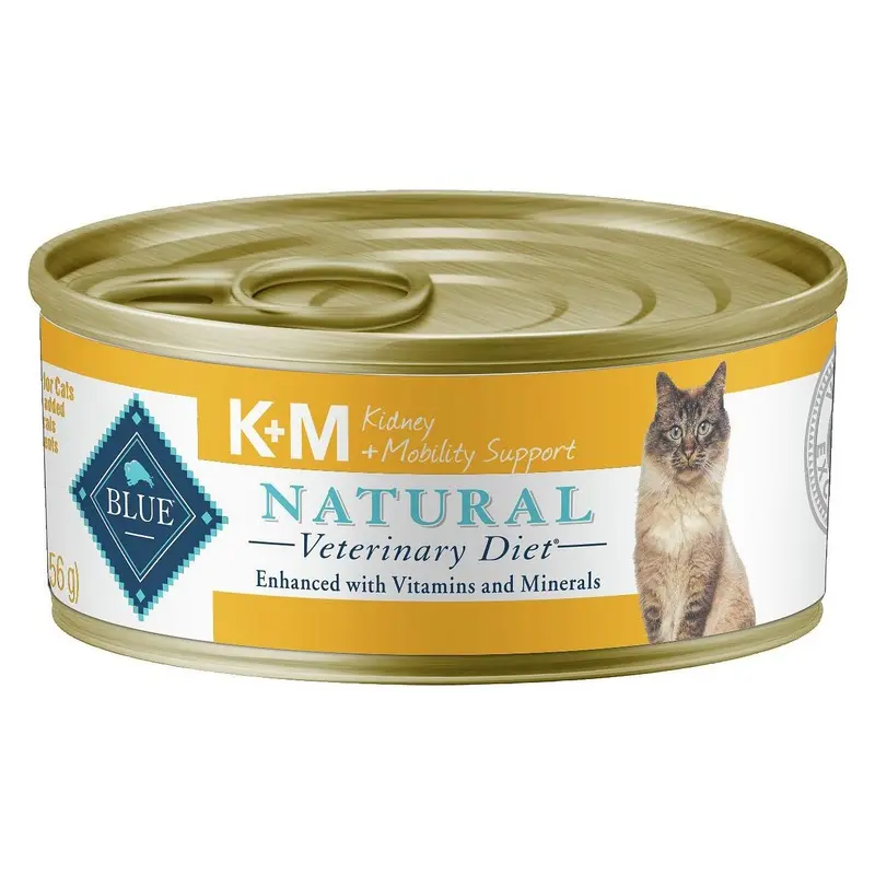 BLUE Natural Veterinary Diet K+M Kidney + Mobility Support For Cats - Canned