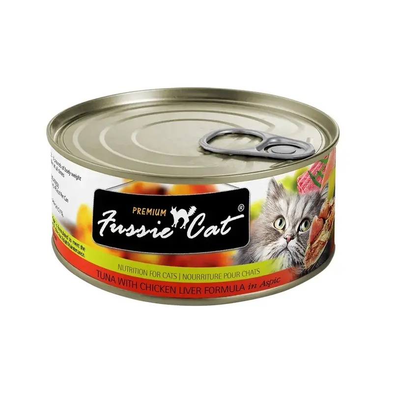 Fussie Cat Premium Tuna with Chicken Liver in Aspic Grain-Free Canned Cat Food