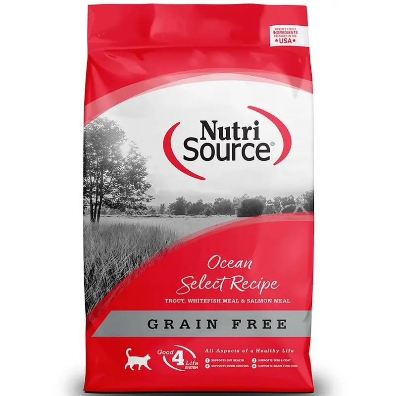 NutriSource Grain-Free Ocean Select Recipe Dry Cat Food  15 lb. Bag - Free Shipping!