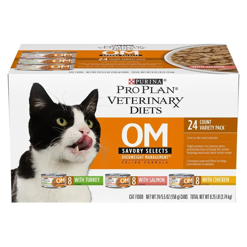 Purina Pro Plan Veterinary Diets OM Savory Selects Wet Cat Food Variety Pack - Canned