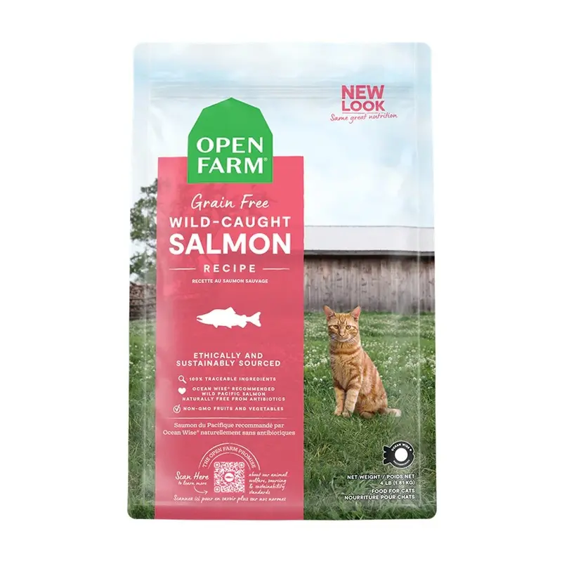 Open Farm Wild-Caught Salmon Recipe Dry Cat Food 4 lb. Bag