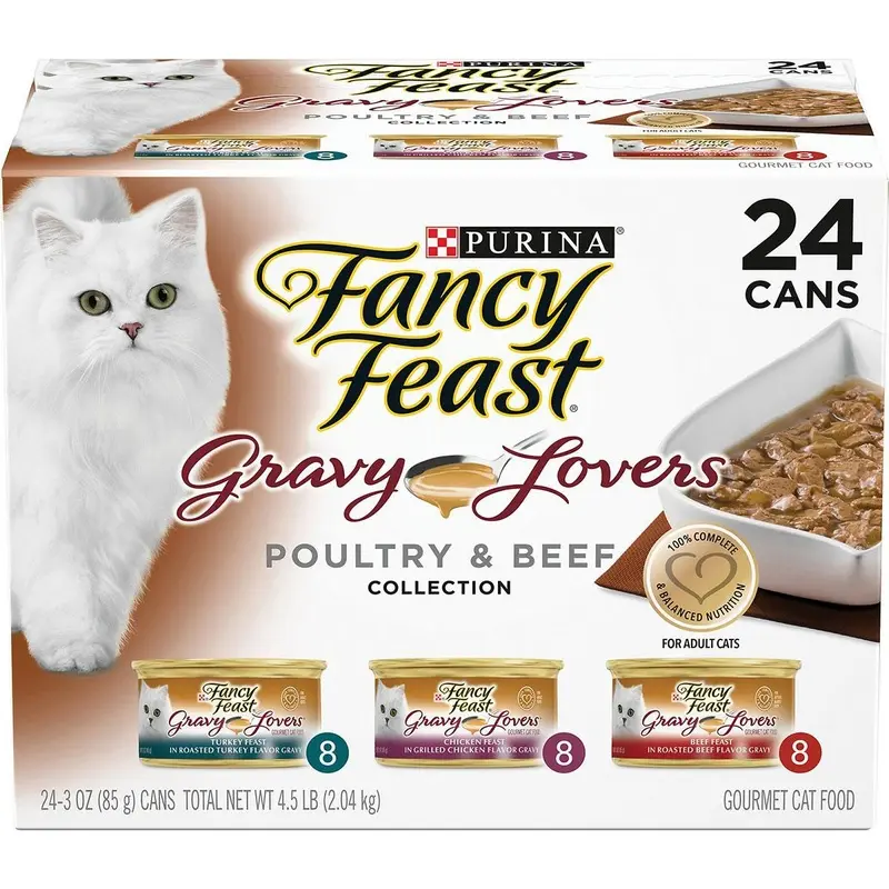 Purina Fancy Feast Gravy Lovers Poultry & Beef Canned Cat Food - Variety Pack