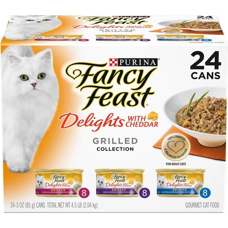Purina Fancy Feast Grilled Delights with Cheddar Canned Cat Food - Variety Pack