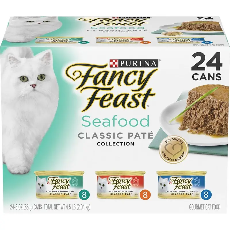 Purina Fancy Feast Seafood Classic Pate Canned Cat Food - Variety Pack