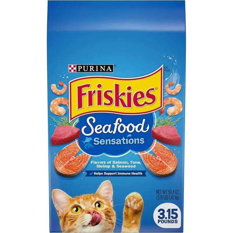 Purina Friskies Seafood Sensations Dry Cat Food 3.15 lb. bag