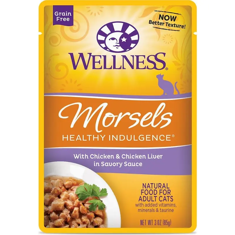 Wellness Healthy Indulgence Morsels Grain-Free Wet Cat Food - Chicken & Chicken Liver