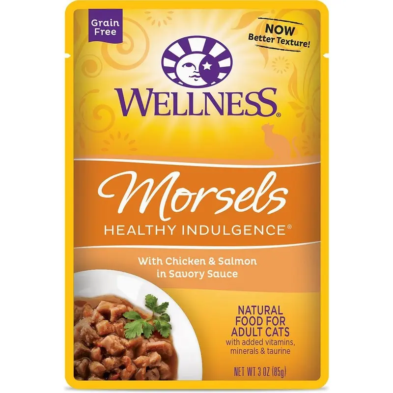 Wellness Healthy Indulgence Morsels Grain-Free Wet Cat Food - Chicken & Salmon