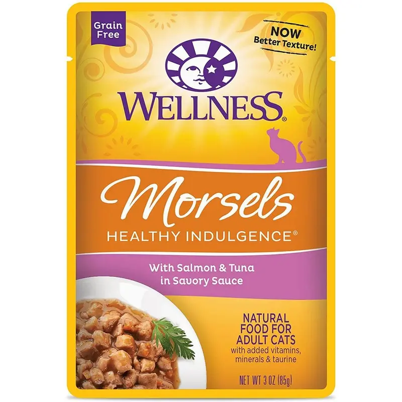 Wellness Healthy Indulgence Morsels Grain-Free Wet Cat Food - Salmon & Tuna