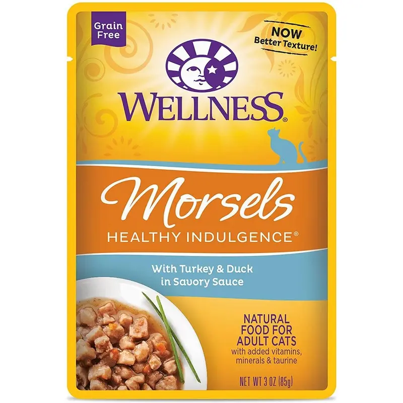 Wellness Healthy Indulgence Morsels Grain-Free Wet Cat Food - Turkey & Duck