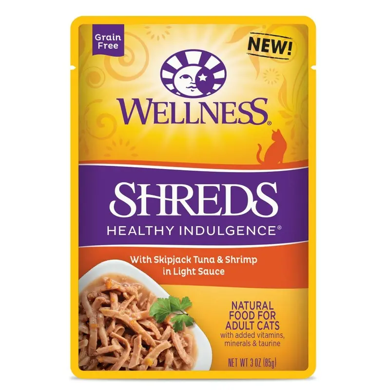 Wellness Healthy Indulgence Shreds Grain Free Wet Cat Food - Tuna & Shrimp