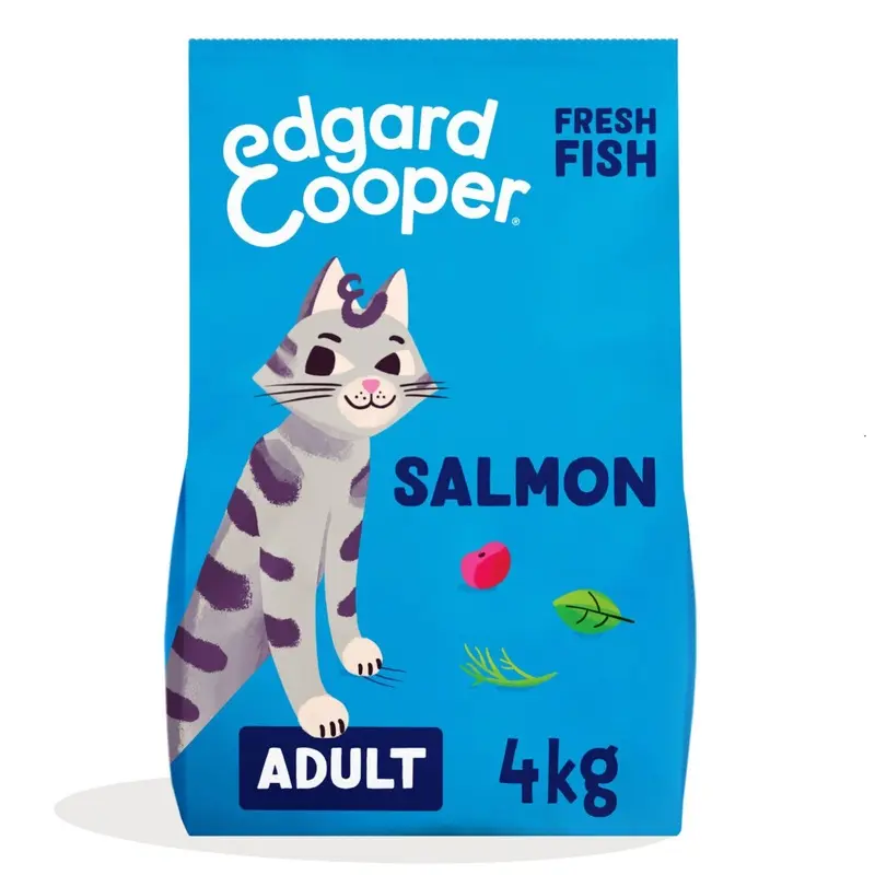 Edgard Cooper Grain/Salmon Free Dry Cat Food, ( 4Kg), Natural Cat Kibble For Adult Cats With Fresh Meat & Amino Acids, Gluten-Free, High Protein, No