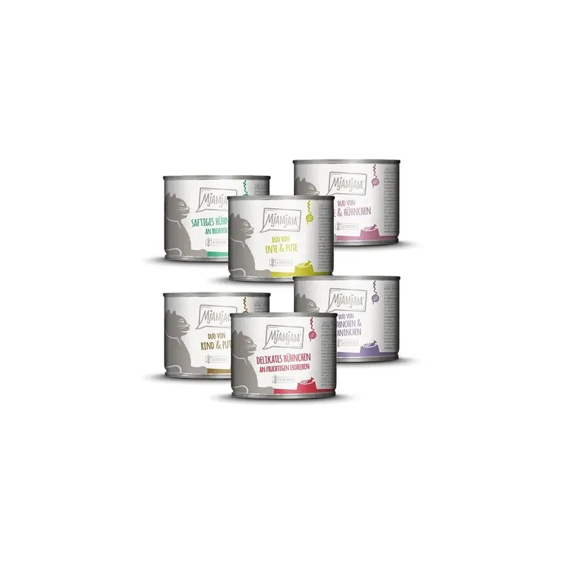 Mjamjam Grain - Premium Wet Food For Cats - Mixed Package For Your Cat, Pack (6 X 200 G), -Free With Extra Meat Size 6