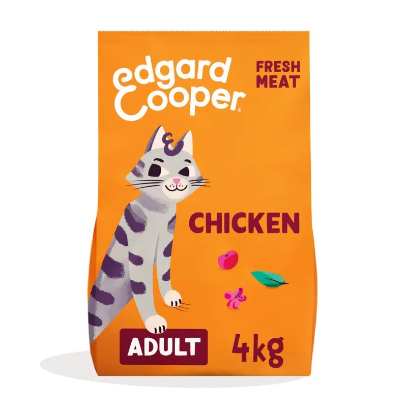 New Edgard & Cooper Dry Cat Food Free Adult Chicken - Natural, Fresh Meat For Indoor Or Outdoor Cats, Junk Free, Healthy Ingredients, Help Grain Ukcatdryadultchicken4kg 4Kg