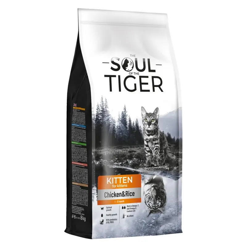 The Soul Of The Tiger - Dry Food For Kittens With Chicken And Rice, Suitable For Pregnant And Nursing Cats, 8 Kg 8Kg